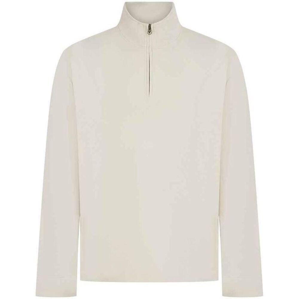Front Row Mens Pique Quarter Zip Sweatshirt / Natural